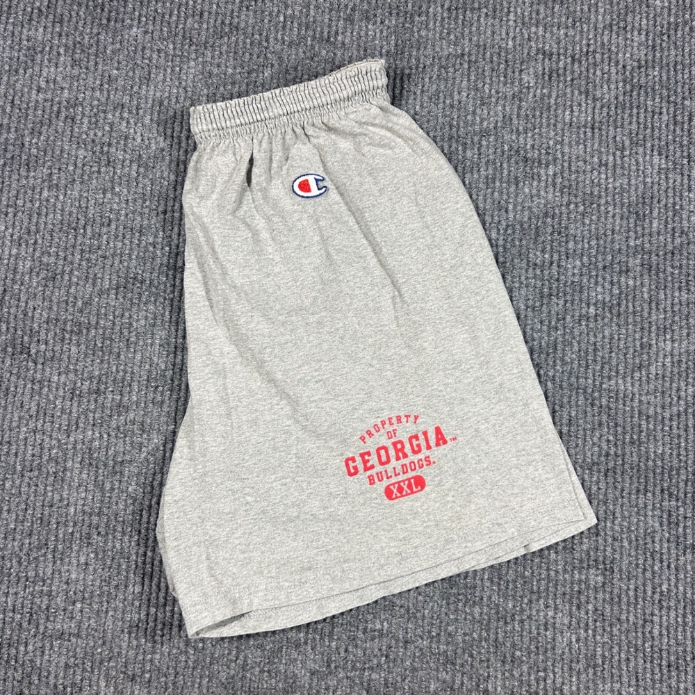 Champion Georgia Bulldogs Shorts Mens L Gray Cotton Athletic Lounge Vintage XXL